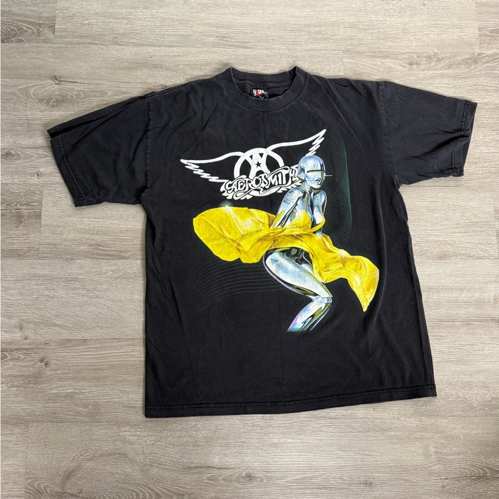 Aerosmith 2001 Just Push Play Tour Shirt Hajime Sorayama Design